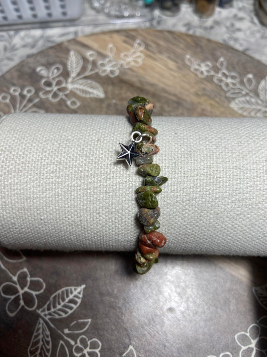 Unakite Charm Bracelet