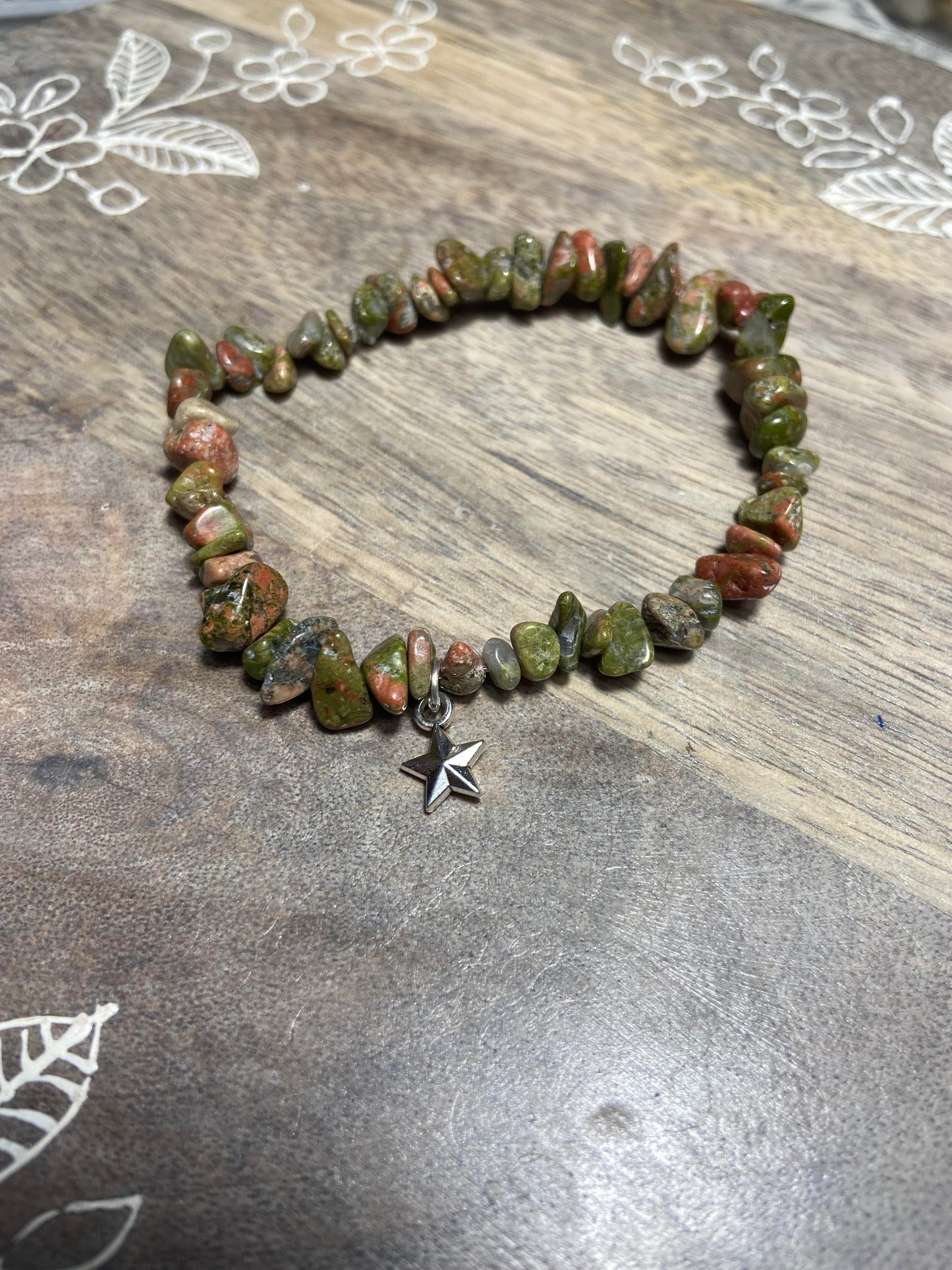 Unakite Charm Bracelet