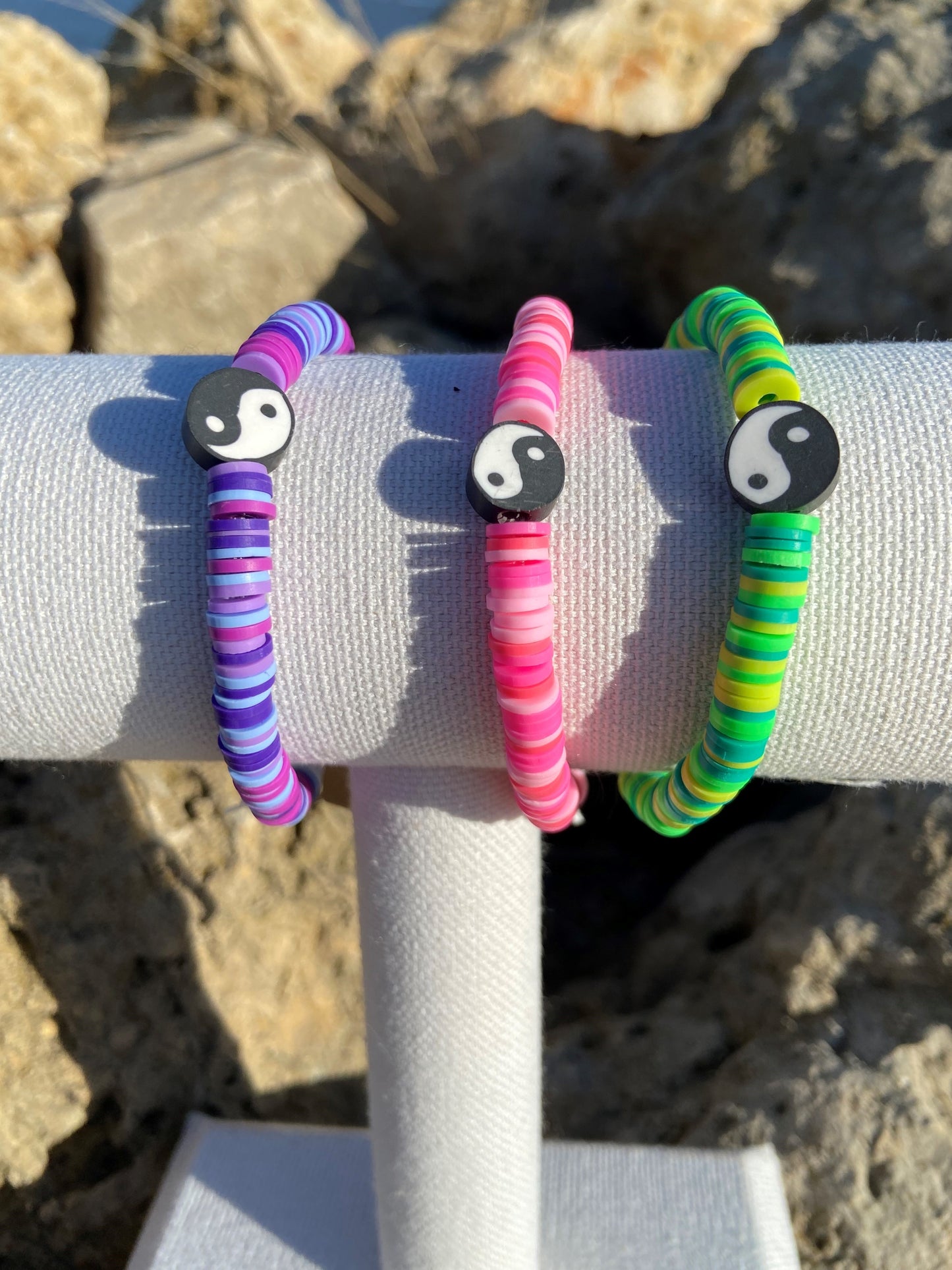 Yin and Yang Polymer Clay Bracelets