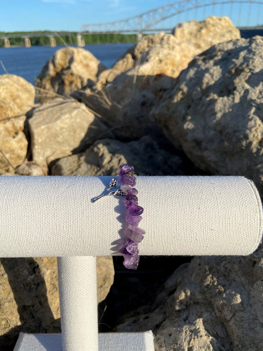 Amethyst Charmed Chip Bracelet