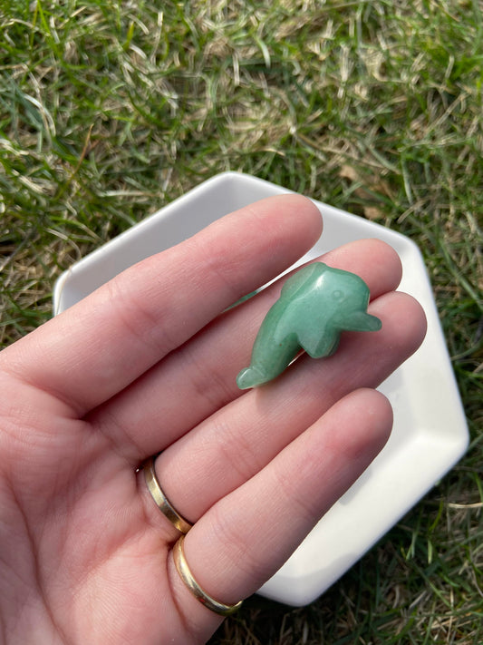 Green Aventurine Dolphins