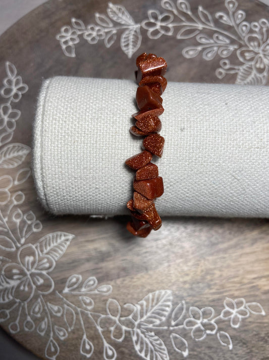 Goldstone Chip Bracelet