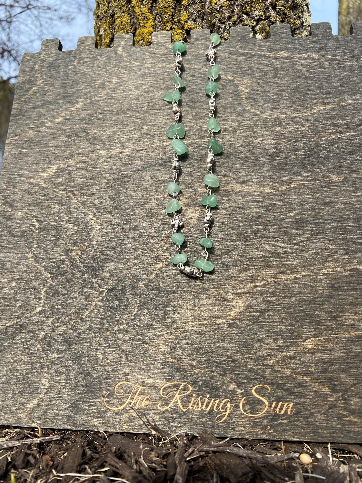 Green Aventurine Turtle Necklace