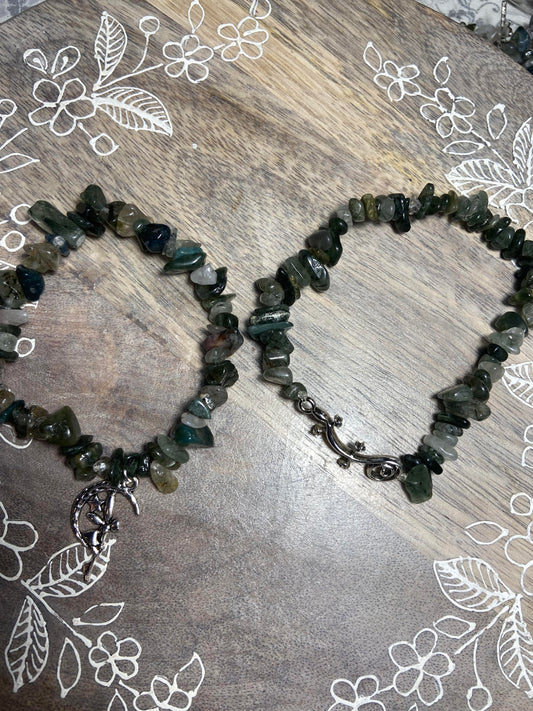 Green Rutilated Quartz Chip Bracelet