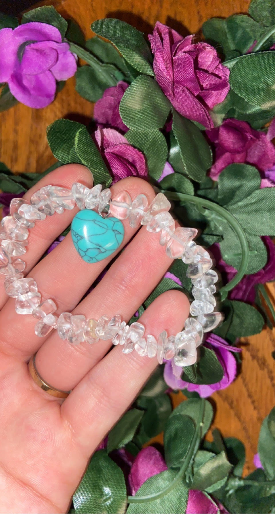 Clear Quartz with Blue Howlite Bracelet