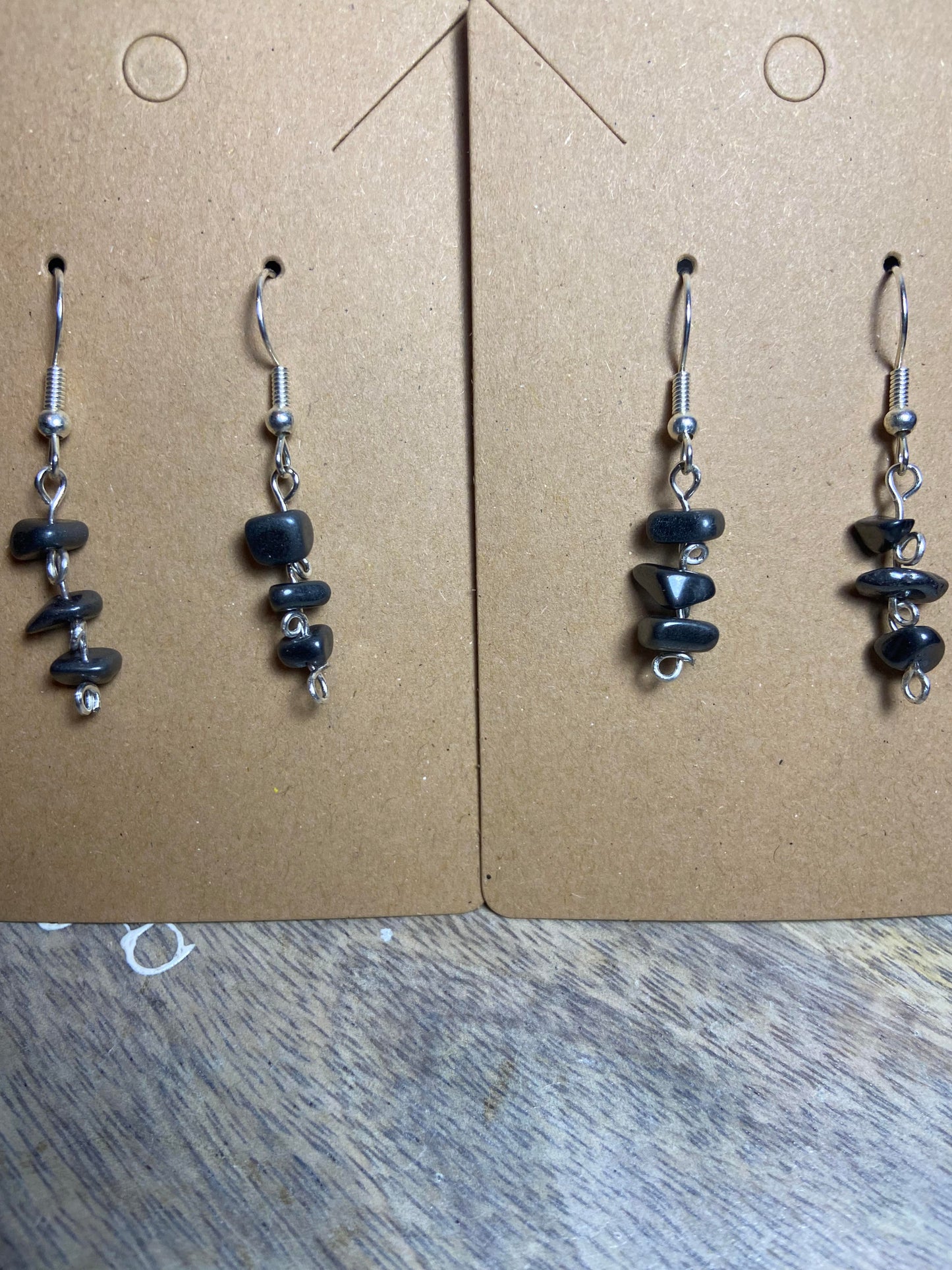 Hematite Spiral Earrings