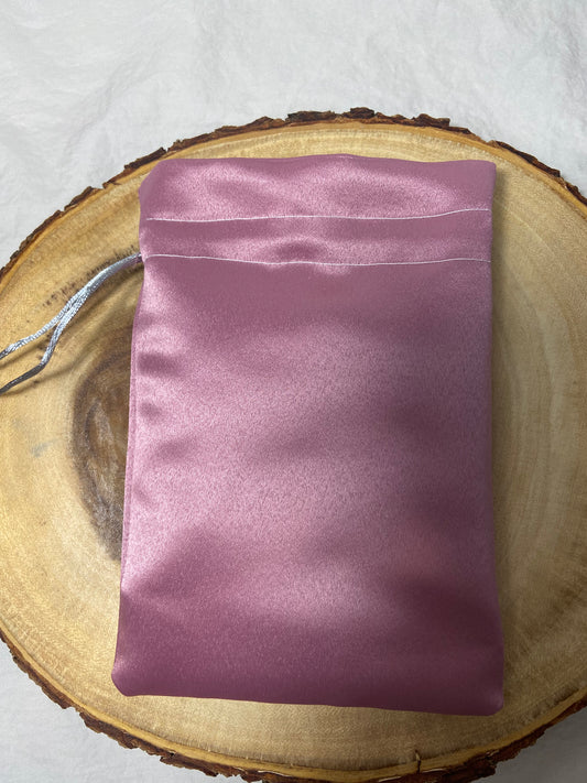 Pink Satin Crystal Pouches