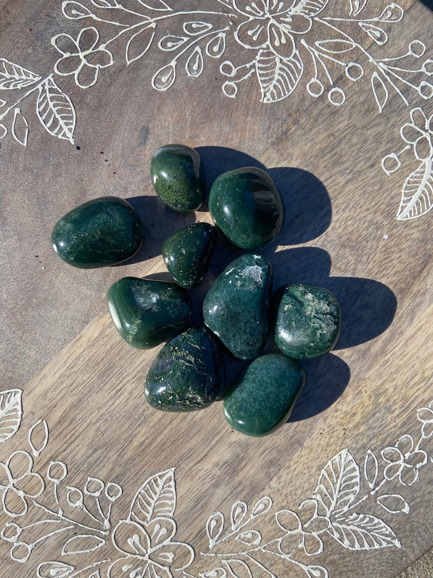 Moss Agate Tumbles