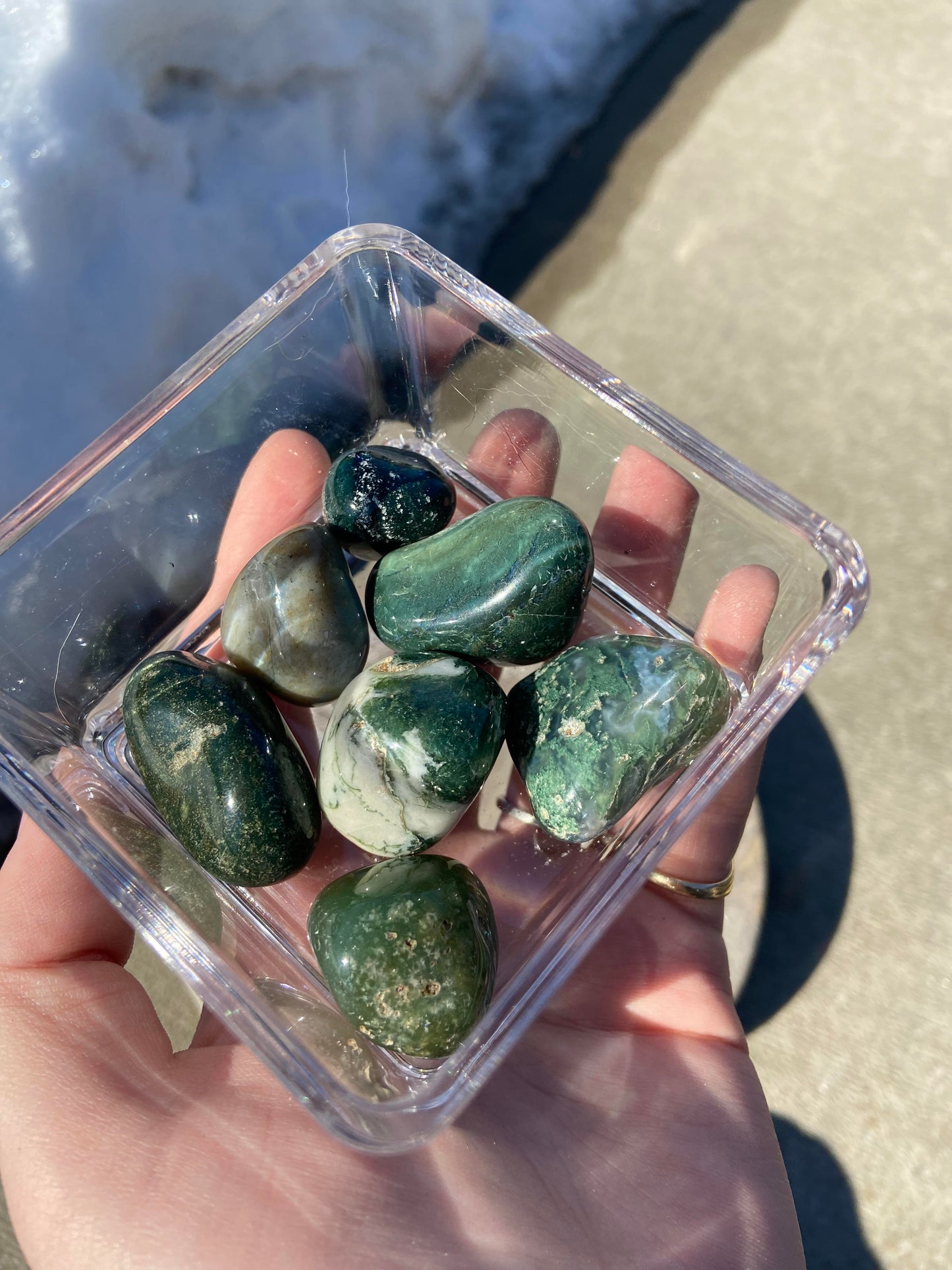 Moss Agate Tumbles