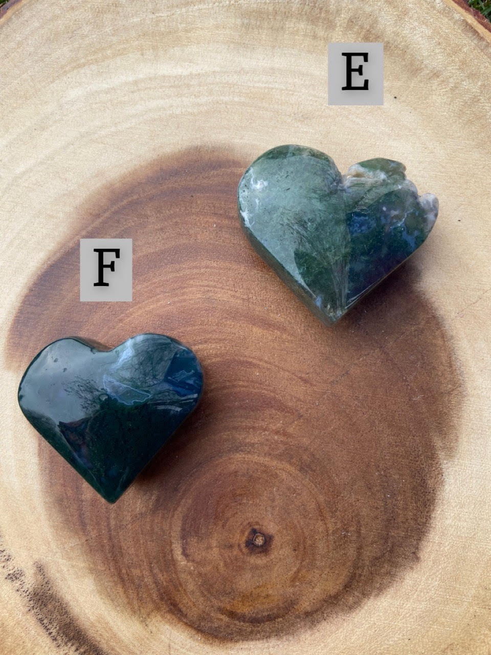 Moss Agate Hearts