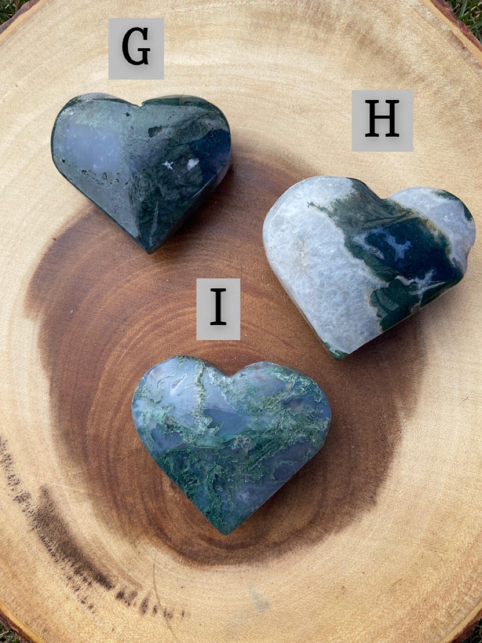 Moss Agate Hearts