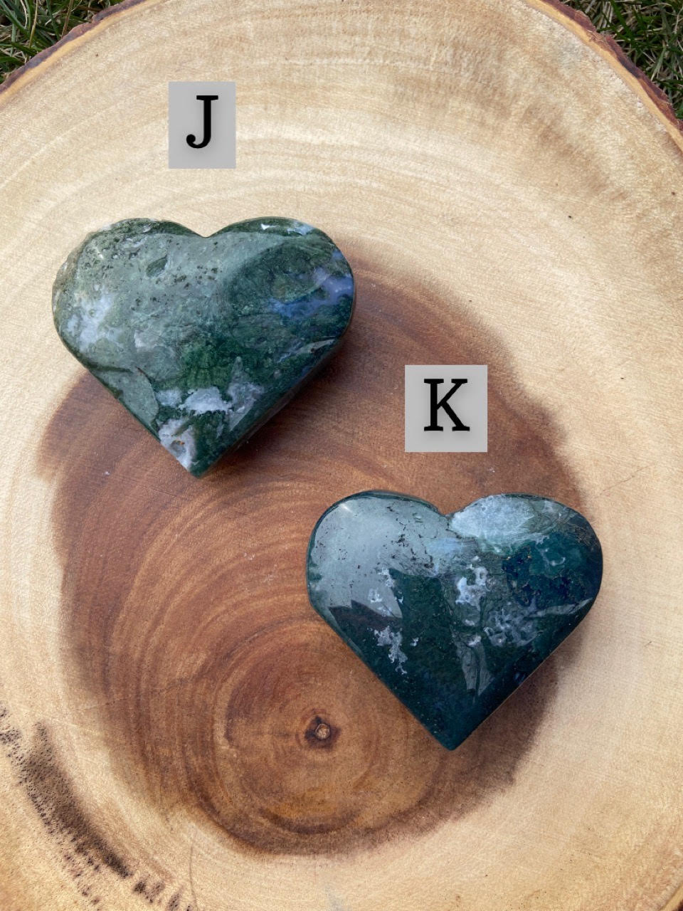 Moss Agate Hearts