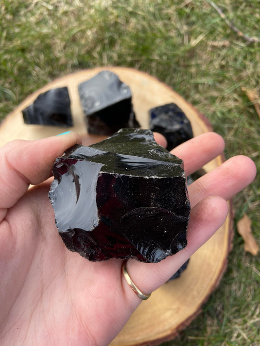 Raw Black Obsidian Chunks