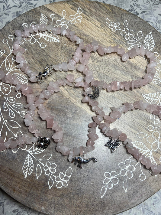 Rose Quartz Chip Bracelet