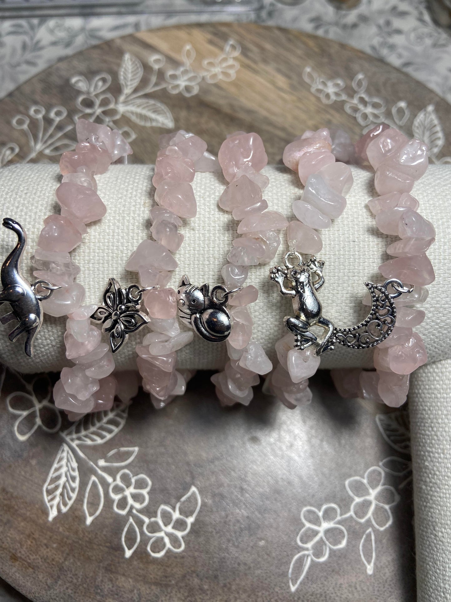 Rose Quartz Chip Bracelet