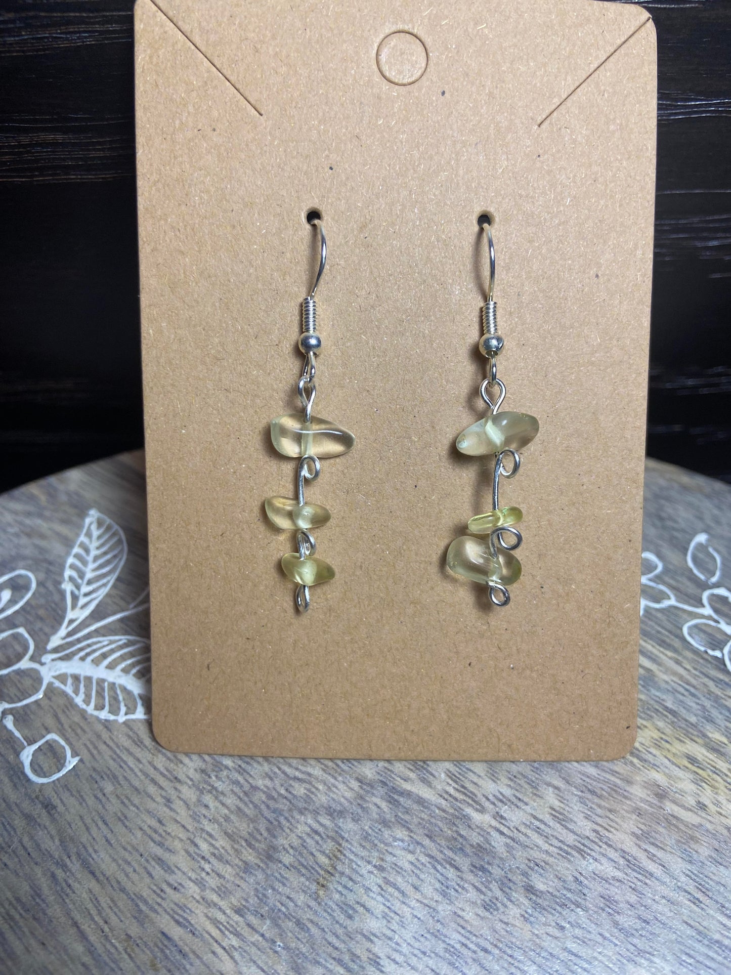 Lemon Quartz Spiral Earrings